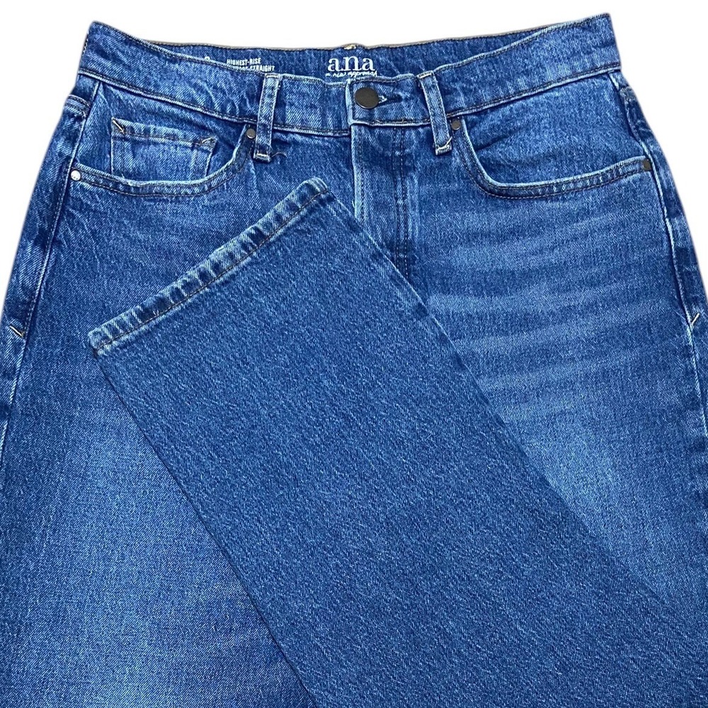 a.n.a Highest Rise‎ Vintage Straight Leg Jeans Blue Button Fly Retro 90s Size 8